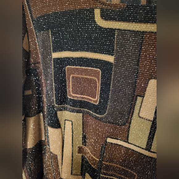 Vintage 2003 Tailor-Made Peplum Gold Colour Thrads Top, size 12 - Picture 5 of 5